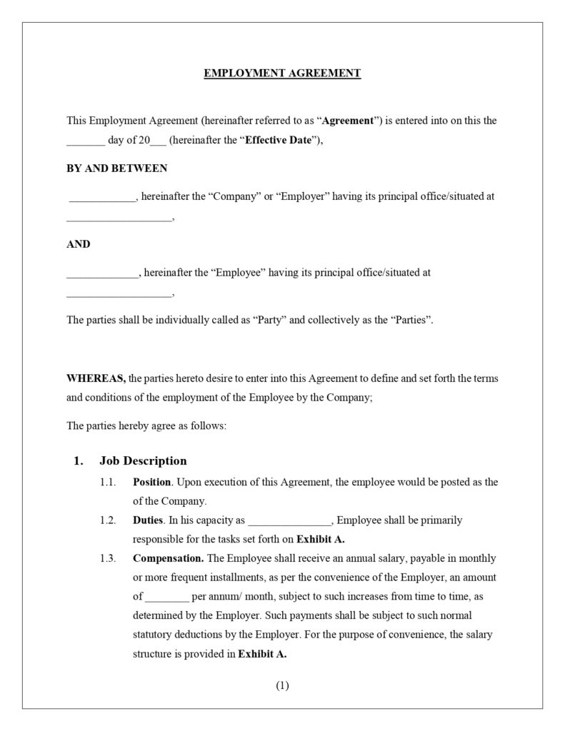 Employment Agreement - 1